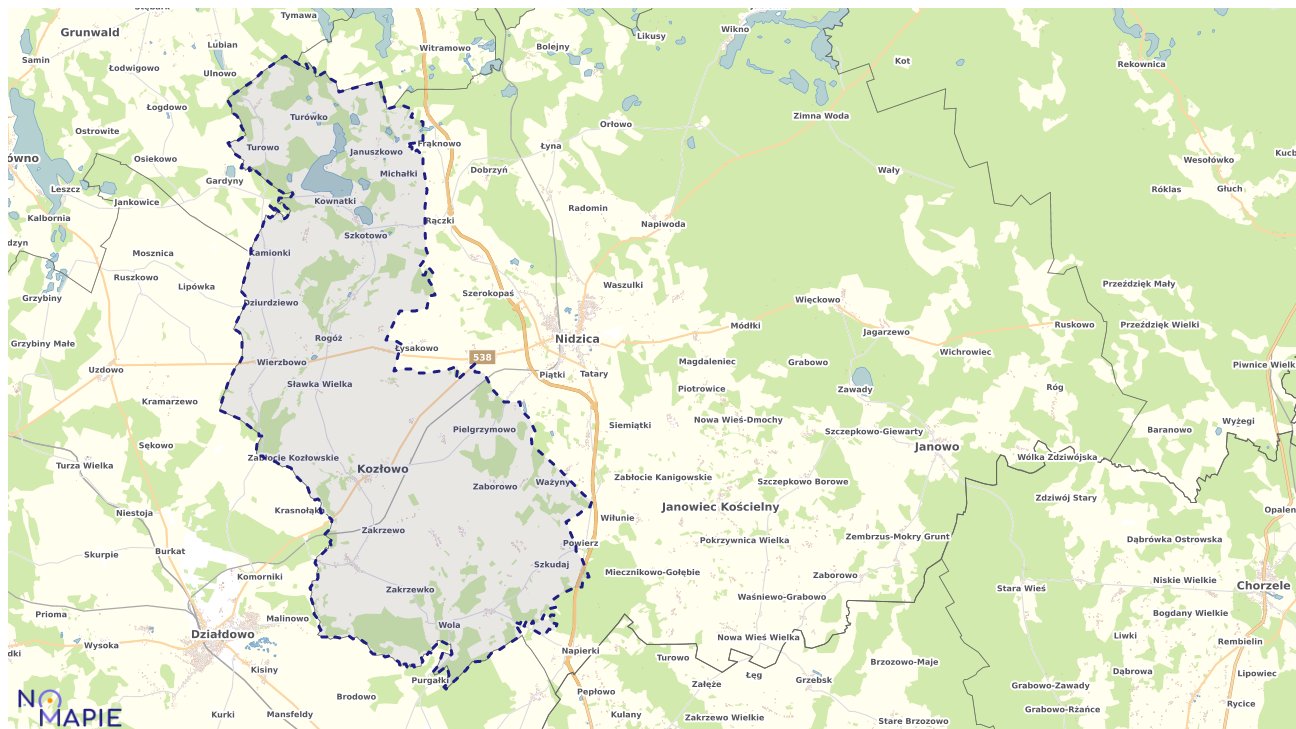 Mapa wyborów do sejmu Kozłowo
